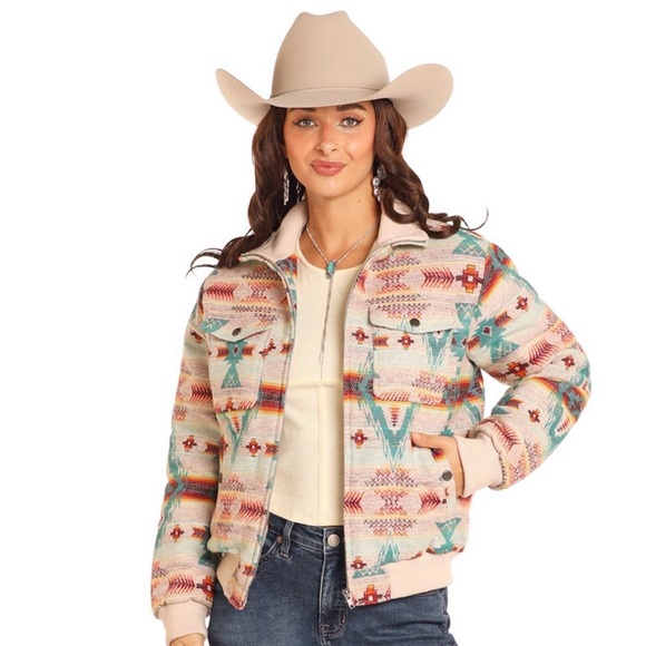 Aztec Patterned Bomber Jacket - Picture 1 of 4